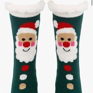 Festive Green Santa Socks